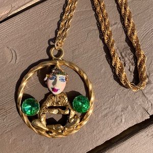 HOST PICK🥳🥳Crystal & Ceramic Gypsy Medallion Necklace